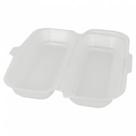 Foam Hot Dog Container White 2,10x1,05x0,64cm (125 Units)  