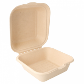 Sugarcane Burger Box 152x152x84mm (600 Units)