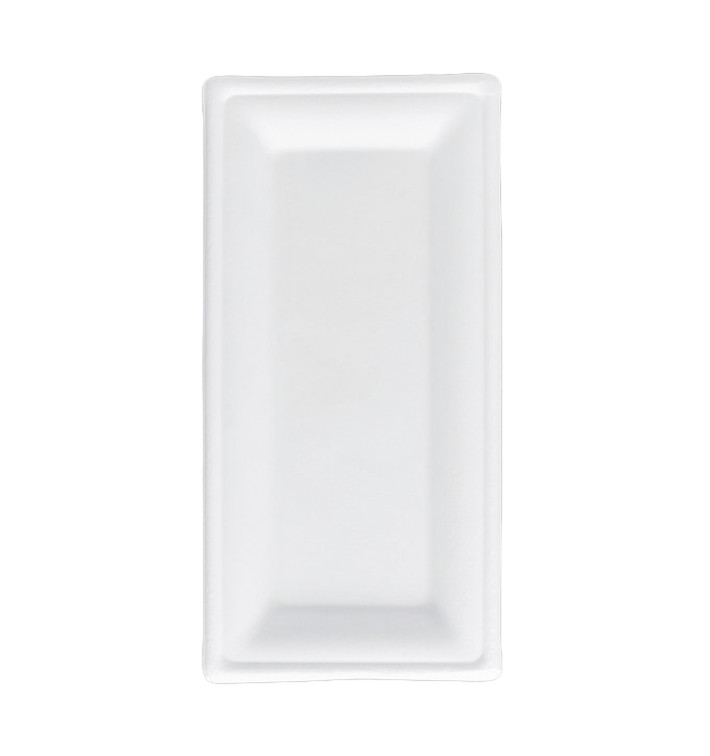 Sugarcane Tray Bagasse White 25,5x12,7 cm (50 Units) 