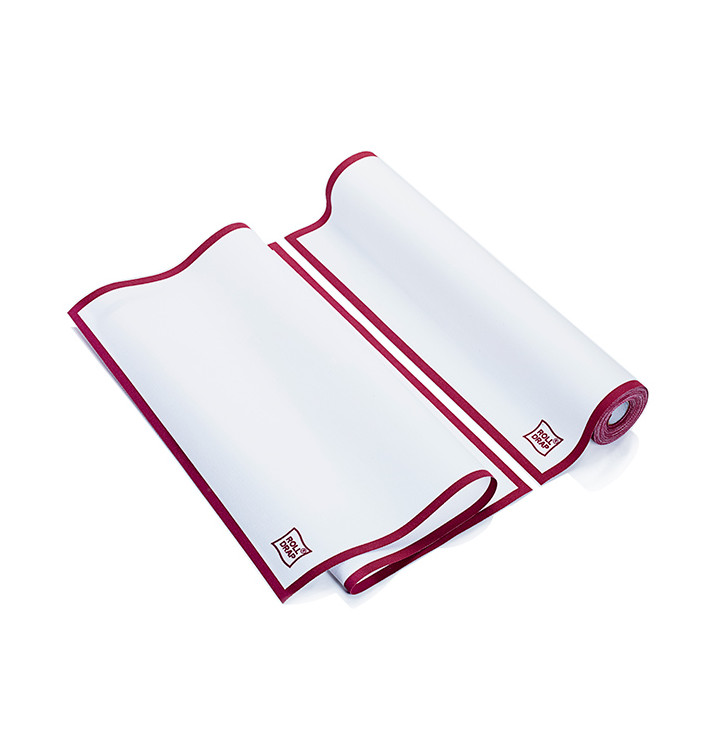 Dishcloth Roll "Roll Drap" Edgings Burgundy 40x64cm P40cm (10 Units)