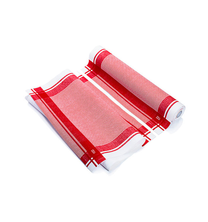 Dishcloth Roll "Roll Drap" Vintage Red 40x64cm P40cm (10 Units) Dishcloth Roll "Roll Drap" Vintage Red 40x64cm P40cm (10 Units)