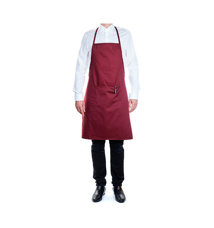 Serving apron bib and pocket Burgundy 75x90cm (1 Unit) Serving apron bib and pocket Burgundy 75x90cm (1 Unit)