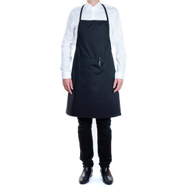 Serving apron bib and pocket Black 75x90cm (1 Unit) 