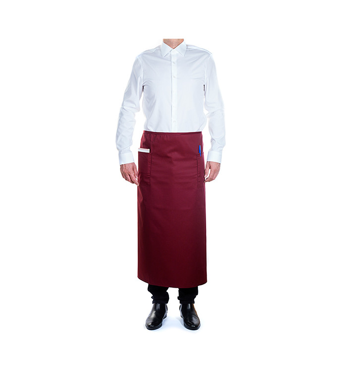 Serving French apron 2 pocket Burgundy 90x110cm (1 Unit) Serving French apron 2 pocket Burgundy 90x110cm (1 Unit)