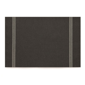 Cotton Placemat "Day Drap" Black 32x45cm (12 Units) 