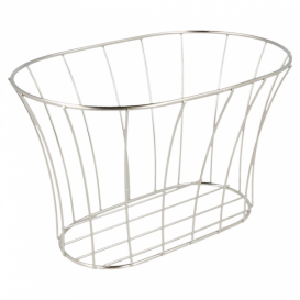Basket Containers Steel Oval Shape Silver 21x12,7x12,7 (1 Unit)