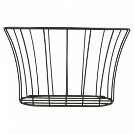 Basket Containers Steel Oval Shape Black 21x12,7x12,7 (12 Units)