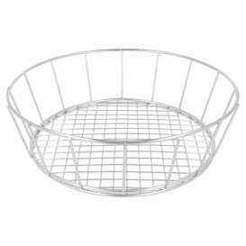 Basket Containers Steel Round Shape Silver Ø24,1x7cm (1 Unit) 