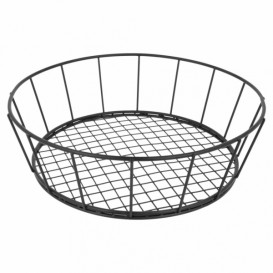 Basket Containers Steel Round Shape Black Ø24,1x7cm (12 Units)