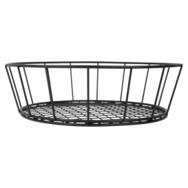 Basket Containers Steel Round Shape Black Ø24,1x7cm (12 Units)