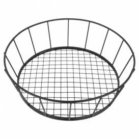 Basket Containers Steel Round Shape Black Ø24,1x7cm (12 Units)