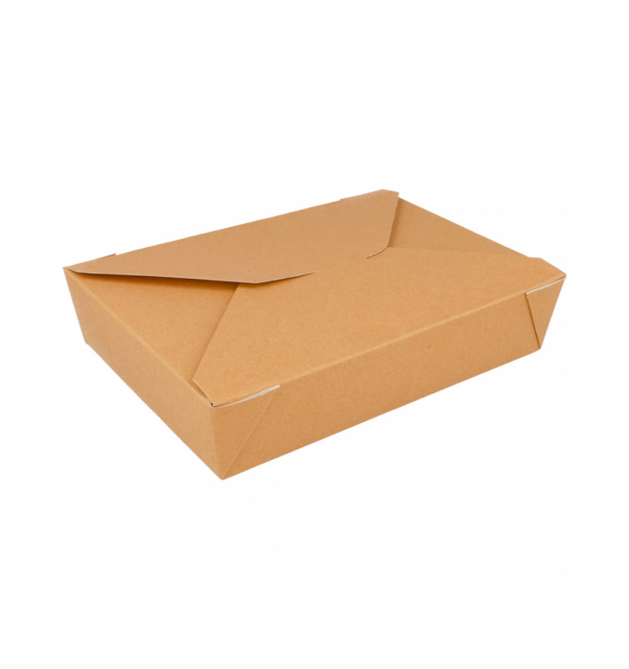 Paper Take-out Container "American" Natural 19,7x14x4,6cm 1470ml (200 Units) Paper Take-out Container "American" Natural 19,7x14x4,6cm 1470ml (200 Units)