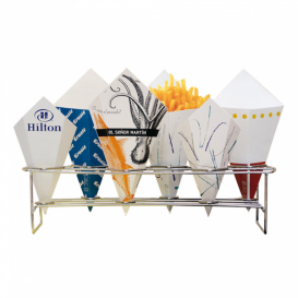 Serving Basket Containers 6 Cones Steel 45x14x10,8cm (1 Unit)