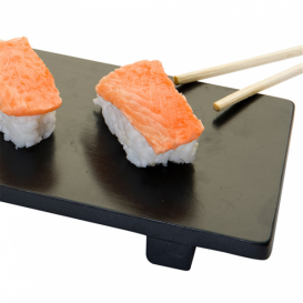 Bamboo Sushi Tray Black 50x23x2,5cm (10 Units)