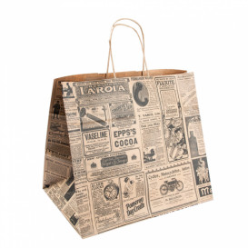 Paper Bag with Handles Kraft "Times" 80g 26+14x32cm (50 Units) 