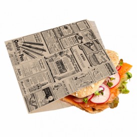 Paper Food Bag Grease-Proof Opened L Shape "Times" 16x16,5cm (500 Units) 