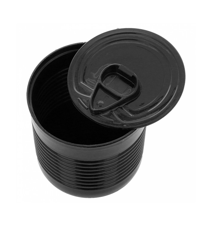 Tasting Plastic Tin Can PS Black 220ml Ø7,4x7cm (100 Units)