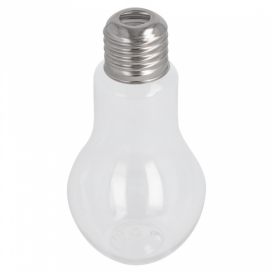 Plastic Bottle with Cap Light Bulb Design PET Clear 100ml (25 Units)