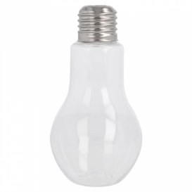 Plastic Bottle with Cap Light Bulb Design PET Clear 100ml (25 Units)