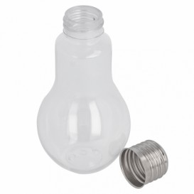 Plastic Bottle with Cap Light Bulb Design PET Clear 100ml (25 Units)