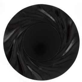 Paper Plate Round Shape Black "Acuario" 35cm (25 Units)
