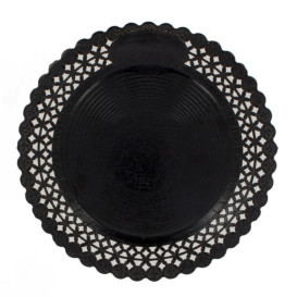 Paper Plate Round Shape Doilie Black 32cm (50 Units) 