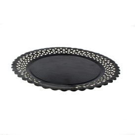 Paper Plate Round Shape Doilie Black 28cm (100 Units)