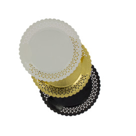 Paper Plate Round Shape Doilie Gold 38cm (100 Units)