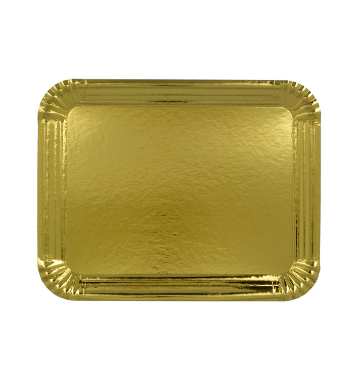 Paper Tray Rectangular shape Gold 14x21 cm (100 Units) Paper Tray Rectangular shape Gold 14x21 cm (100 Units)