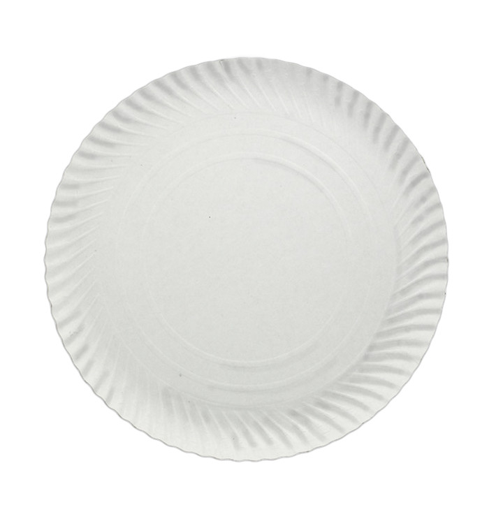 Paper Plate Round Shape White 21cm 500g/m2 (800 Units)