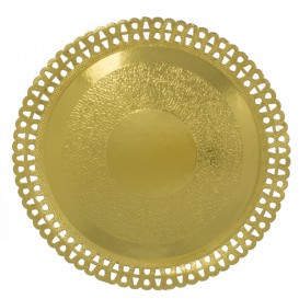Paper Plate Round Shape Doilie Gold 23cm (50 Units) 