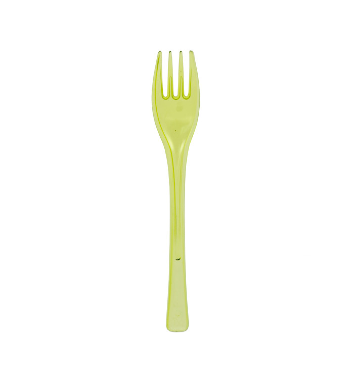 Plastic Fork PS "Fly" Lime Green Clear 14cm (3000 Units) Plastic Fork PS "Fly" Lime Green Clear 14cm (3000 Units)