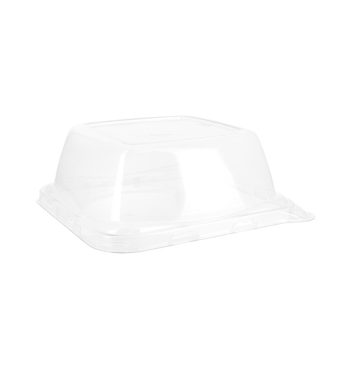 Plastic Lid for Sugarcane Food Container 14x14x5,5cm (300 Units) Plastic Lid for Sugarcane Food Container 14x14x5,5cm (300 Units)