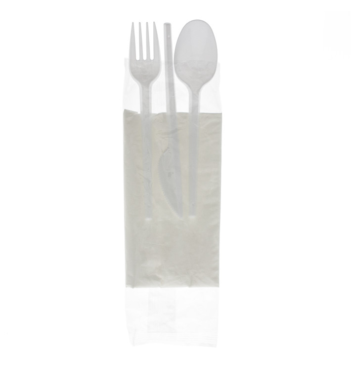 Plastic Cutlery kit PS Fork, Spoon, Knife and Napkin (250 Units) Plastic Cutlery kit PS Fork, Spoon, Knife and Napkin (250 Units)