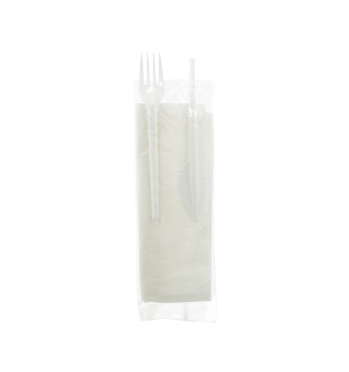 Plastic Cutlery kit PS Fork, Knife and Napkin (500 Units) Plastic Cutlery kit PS Fork, Knife and Napkin (500 Units)