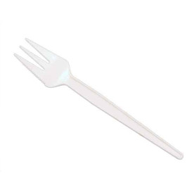 Plastic Fork "Sierra" PS White 13,5cm 