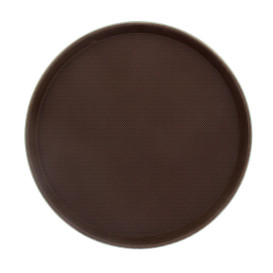 Plastic Tray Round Non-Slip Brown Ø40,0cm (1 Unit) 