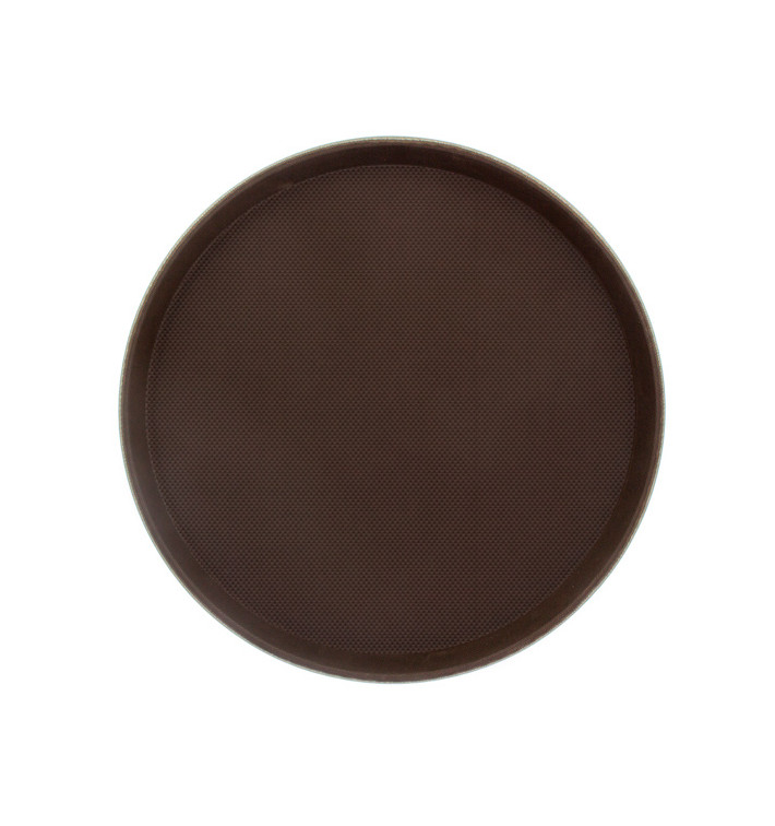 Plastic Tray Round Non-Slip Brown Ø40,0cm (1 Unit) Plastic Tray Round Non-Slip Brown Ø40,0cm (1 Unit)