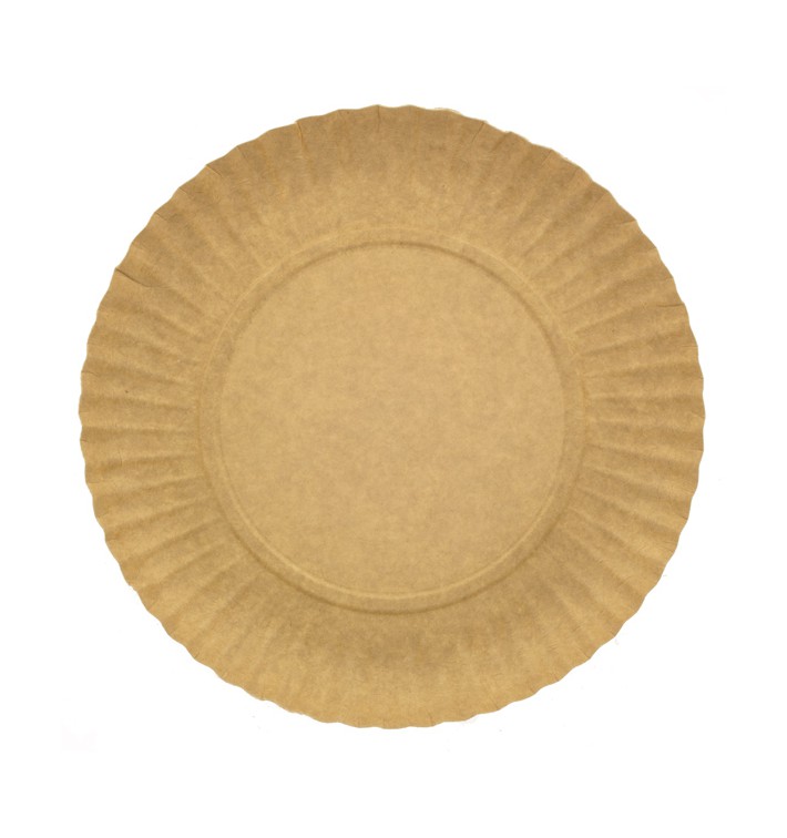 Paper Plate Round Shape Kraft 21cm 255g/m2 (100 Units) 