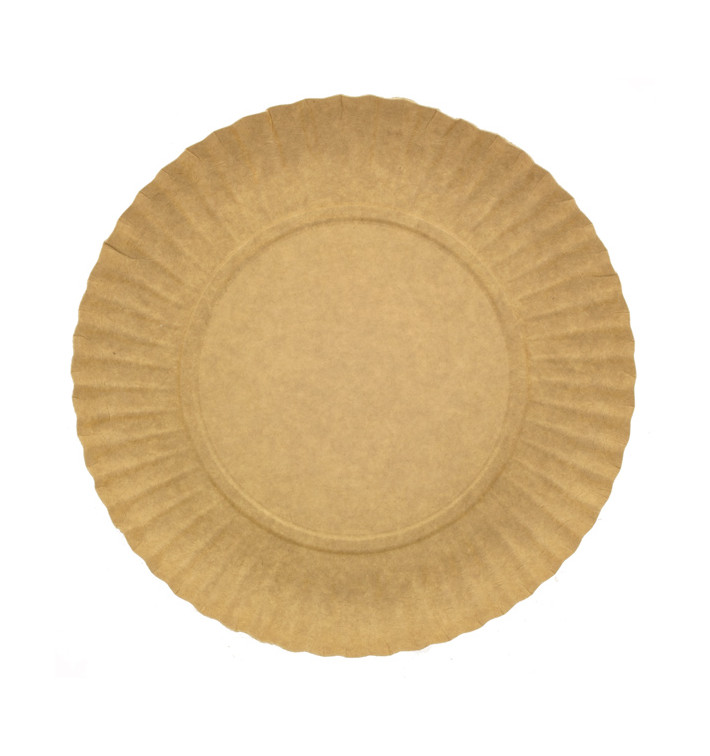 Paper Plate Round Shape Kraft 25cm 255g/m2 (800 Units)