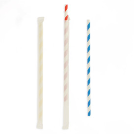 Paper Straw Flexible Pack Wrapped Ø0,6cm 23cm (6000 Units)