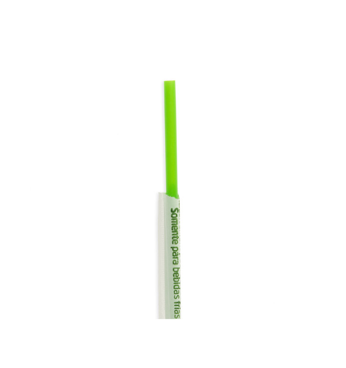 Plastic Straw Straight PLA Wrapped Green Ø0,6cm 20cm (6500 Units) Plastic Straw Straight PLA Wrapped Green Ø0,6cm 20cm (6500 Units)