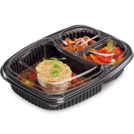 Plastic Container PP Rectangular Shape 3C 1250ml 25,5x18,9x4,5cm (320 Units)