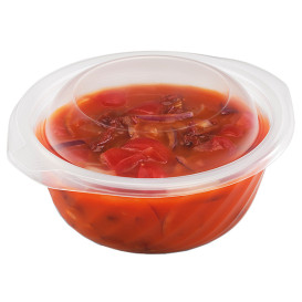 Plastic Deli Container PP Round Shape Translucent 400ml Ø14,4cm (100 Units)  