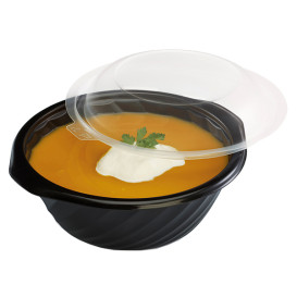 Plastic Deli Container PP Round Shape Black 400ml Ø14,4cm (600 Units)