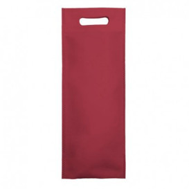 Non-Woven Bag with Die-cut Handles Burgundy 17+10x40cm (25 Units)