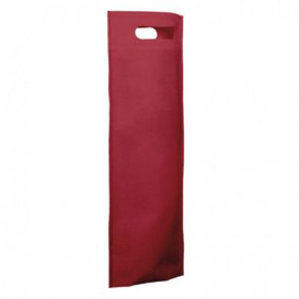 Non-Woven Bag with Die-cut Handles Burgundy 17+10x40cm (25 Units)