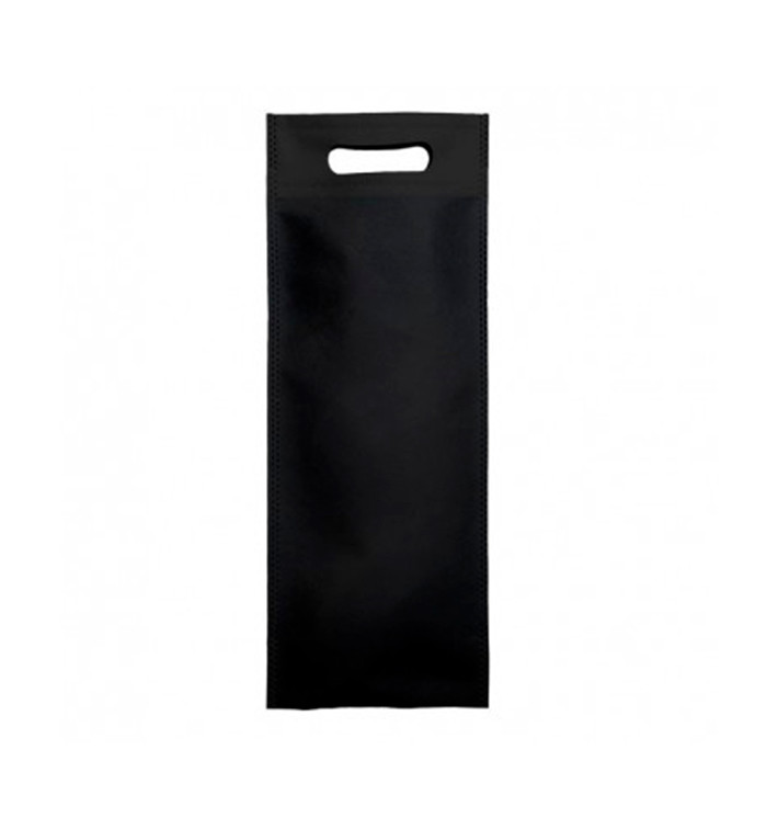 Non-Woven Bag with Die-cut Handles Black 17+10x40cm (25 Units)