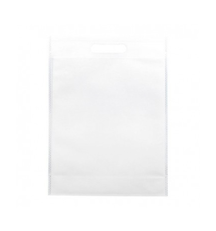 Non-Woven Bag with Die-cut Handles White 30+10x40cm (200 Units) Non-Woven Bag with Die-cut Handles White 30+10x40cm (200 Units)