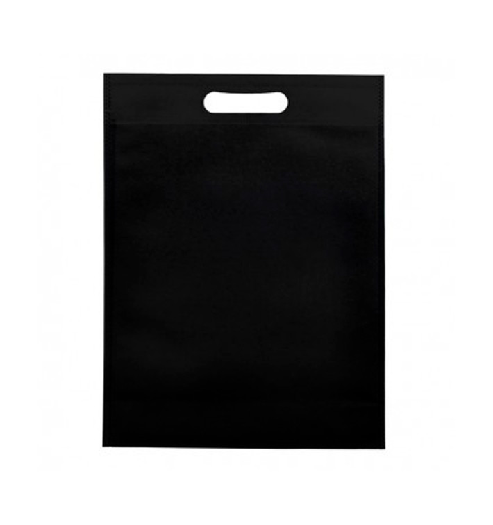 Non-Woven Bag with Die-cut Handles Black 30+10x40cm (200 Units) Non-Woven Bag with Die-cut Handles Black 30+10x40cm (200 Units)